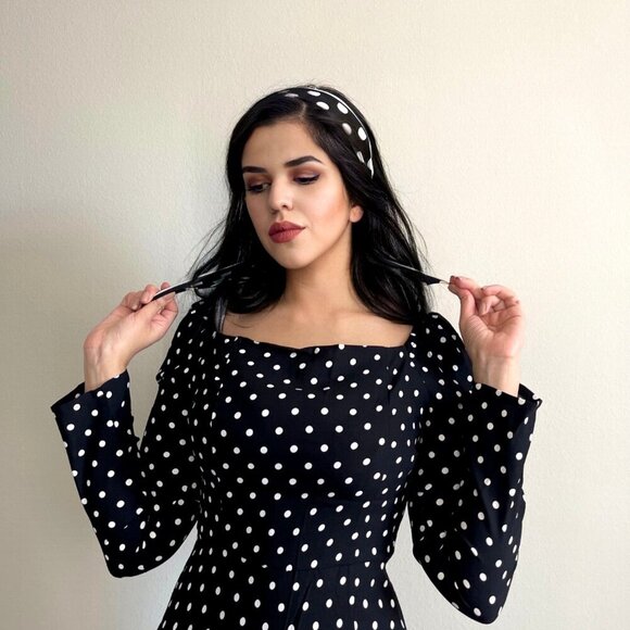 Polka Dot Midi Parisian Dress - Picture 9 of 9